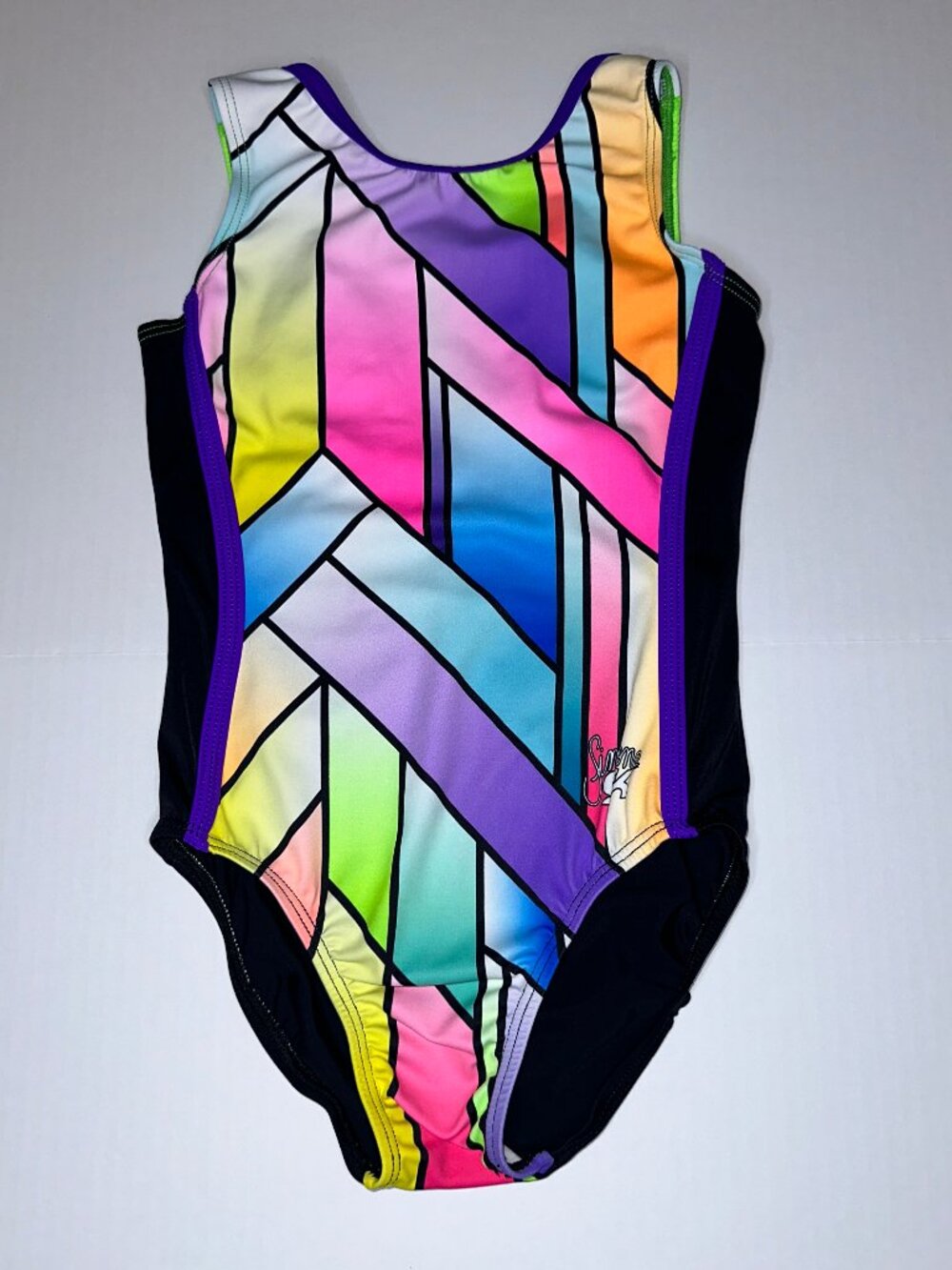 Girls Rainbow Geometric One-Piece Swimsuit by (unspecified)